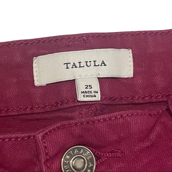 Talula Frayed Raw Hem Jean Shorts Size 25 Magenta - Picture 4 of 4